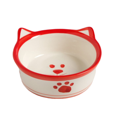 Миска Пижон Подмигивающий кот, керамическая, 150 мл, бело-красная