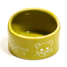 Миска Пижон Хомячок, керамическая, 6,3 х 4,5 см, зеленая, 140 мл