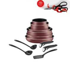 Набор посуды TEFAL Ingenio Red 4186850 (ножницы в подарок)