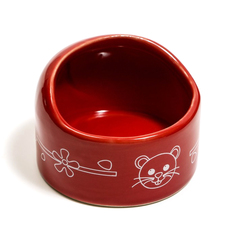 Миска Пижон Хомячок, керамическая, 6,3 х 4,5 см, красная, 140 мл