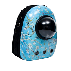 Рюкзак для переноски животных Пижон с окном для обзора Лапки, 32 х 25 х 42 см, голубой