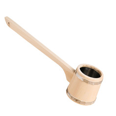 Ковш для бани из липы "Емеля", 0.5л, 54 см, нержавеющая вставка, с длинной ручкой Добропаровъ