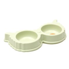 Миска Пижон, двойная, пластик, зелёная, 30 х 16 х 4,5 см см, 160 мл