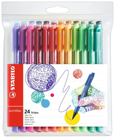 Ручки капиллярные "PointMax", 24 цвета Stabilo