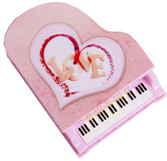 Шкатулка пластик музыкальная механическая "Розовый рояль" 9,2х14х10,8 см Sima-Land