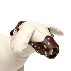 Намордник Пижон из прессованной кожи регулируемый, 5 (ОМ 32-40 см, ДН 9,3 см), коричневый