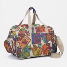 Дорожная сумка женская AMEN 5304538 бежевая , 44х25х30 см Amen.