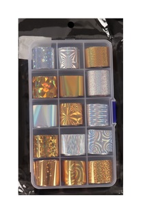 Набор переводной фольги для дизайна ногтей, 2,5 × 100 см, 15 шт 5049692 No Brand