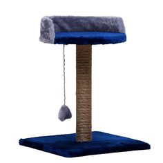 Когтеточка Пижон Столбик с лежанкой, 40 х 40 х 55 см, синяя