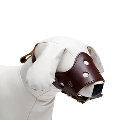 Намордник Пижон из прессованной кожи регулируемый, 3 (ОМ 21-28 см, ДН 6,8 см), коричневый