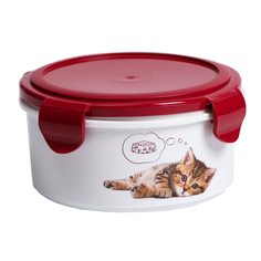 Контейнер для корма и лакомств с декором LUCKY PET 0,55Л, бордовый No Brand