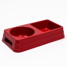 Миска для животных двойная, бордовый, 0,45л + 0,36л Sima Land