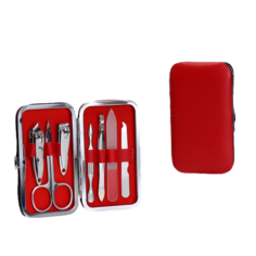 Набор маникюрный, 7 предметов, цвет красный 4103604 No Brand