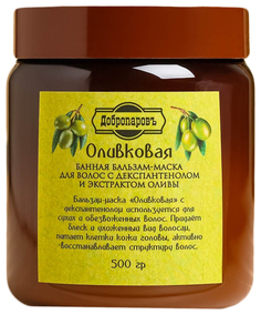 Банная маска для волос "Оливковая" с Д-пантенолом, 500 г Добропаровъ