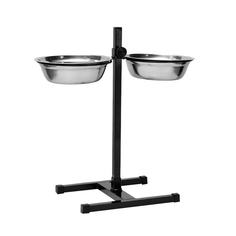 Миски Пижон, с подставкой, 2 х 1,5 л, высота 50 см, разборная, чёрная