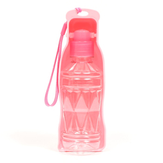 Автопоилка Пижон прогулочная с фигурной бутылочкой, 250 мл, розовая