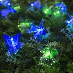 Световая гирлянда новогодняя Luazon Lighting бабочки 4137045 4,5 м синий зеленый