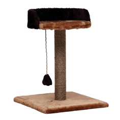 Когтеточка Пижон Столбик с лежанкой, 40 х 40 х 55 см, светло-коричневая