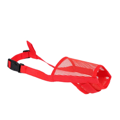 Намордник Пижон сетчатый с двойной фиксацией, размер L (ДН 6 см, ОМ 25 см), красный