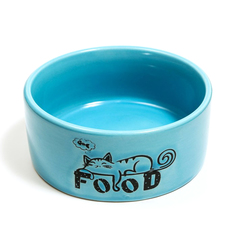 Миска Пижон Food, керамическая, с объемным рисунком, 10 х 4,5 см, бирюзовая, 350 мл