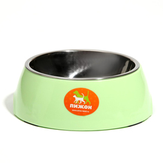 Миска Пижон, металлическая на пластиковом основании, 18 х 6 см, зелёная