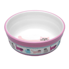 Миска Пижон Кошачья жизнь, керамика, 350 мл, 12,7 х 5 см, розовая