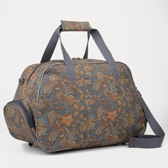 Дорожная сумка женская AMEN 7793860 серая-оранжевая , 44х25х30 см Amen.