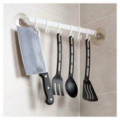 Вешалка с крючками Style Home для кухни и ванной на липучках