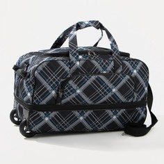 Дорожная сумка женская AMEN 7793873 чёрная клетка , 60х31х36 см Amen.