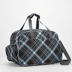 Дорожная сумка женская AMEN 7503112 чёрная клетка , 44х25х30 см Amen.