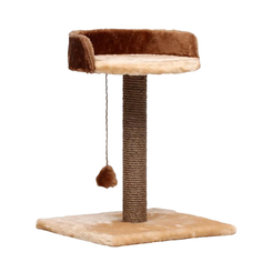Когтеточка Пижон Столбик с лежанкой, 40 х 40 х 55 см, бежевая