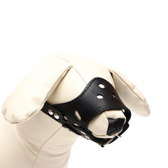 Намордник Пижон из прессованной кожи регулируемый, 5 (ОМ 32-40 см, ДН 9,3 см), чёрный