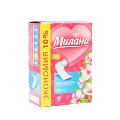 Прокладки ежедневные «Милана» Classic Deo Soft Цветы, 40 шт/уп 2717522 Milana