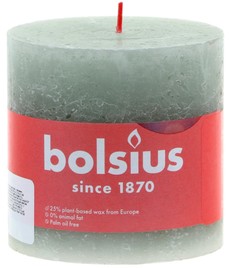 Декоративная свеча Bolsius Shine Зеленая 10 х 10 см