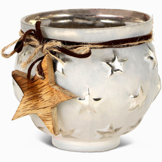 Подсвечник Dekor pap серебристый стекло 9 х 9 х 8 см