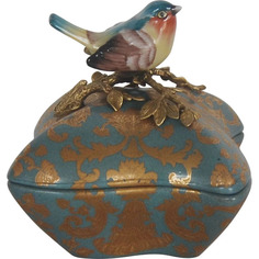 Шкатулка Glasar с птичкой 15 x 15 x 16 см ГЛАСАР