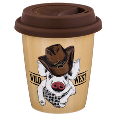 Кружка с силиконовой крышкой "Wild west" 8, 5*8, 5*9 см 300 мл Lefard_229-346