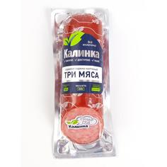 Колбаса варено-копченая Калинка Три мяса Сервелат 300 г КАЛiНКА