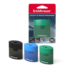 Пластиковая точилка ErichKrause Smart&Sharp с контейнером, цвет корпуса ассорти (в блистер