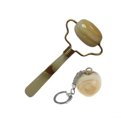 Массажер ELG из камня Оникс + Брелок талисман "Яблоко" ELG из камня Оникс