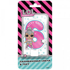 Парафиновая свеча в торт ND Play LOL / LOL цифра 6 с героем в блистере
