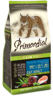 Сухой корм для кошек Primordial Natural instinct, беззерновой, лосось, тунец, 2кг