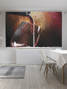 Шторы с фотопечатью "Вкус вина" из сатена, 290х180 см Joy Arty
