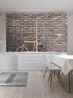 Шторы с фотопечатью "Городской велосипед" из сатена, 290х180 см Joy Arty