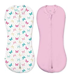 Конверт SUMMER INFANT на молнии Swaddlepod 58343 2 шт. бабочки/розовый