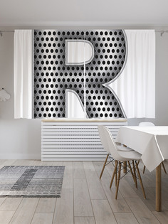 Шторы с фотопечатью "Алюминиевая r" из сатена, 290х180 см Joy Arty