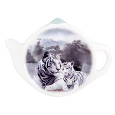 Подставка для чайного пакетика Коралл Белые тигры 11,5 х 8,5 х 2 см