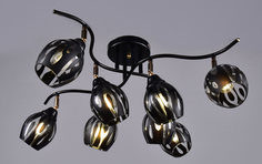 Люстра потолочная РОССВЕТ РС21098 черный, золото/8C