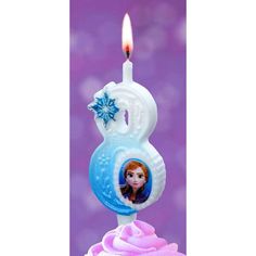 Свеча праздничная для торта фигурная Disney Фрозен цифра 8 12 см