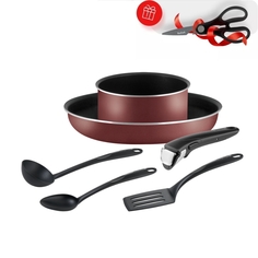 Набор посуды TEFAL Ingenio Red 4186830 (ножницы в подарок)